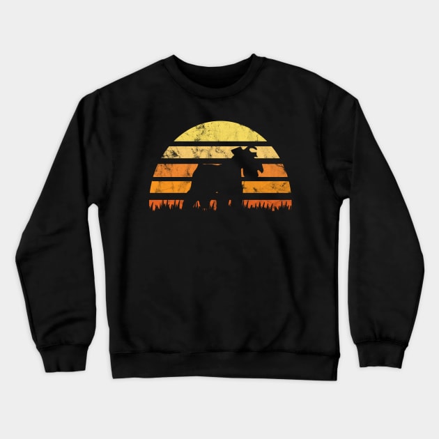 Retro 60s 70s 80s 90s Vintage Classic Colors Sunset Schnauzer  Design Crewneck Sweatshirt by familycuteycom